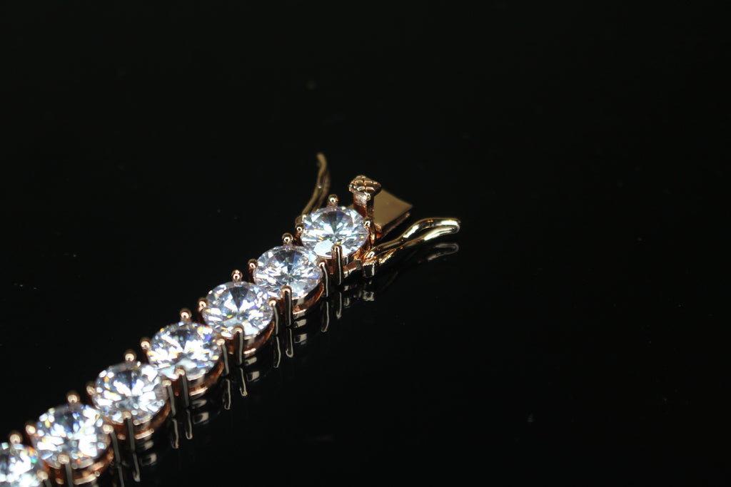 8mm MASSIVE XXL Tennis Bracelet 48ct Lab Sim VVS Diamonds ROSE GOLD