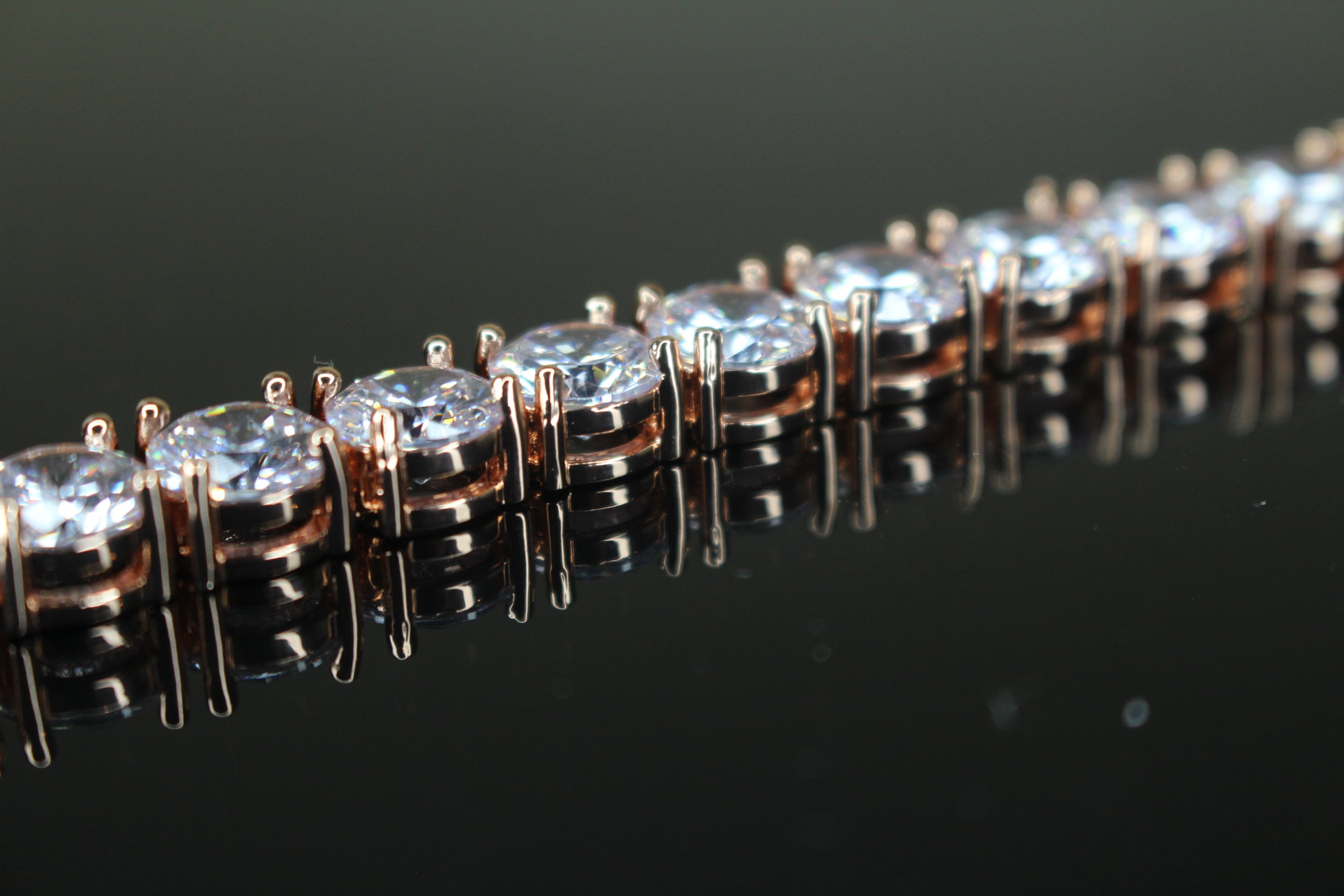 8mm MASSIVE XXL Tennis Bracelet 48ct Lab Sim VVS Diamonds ROSE GOLD