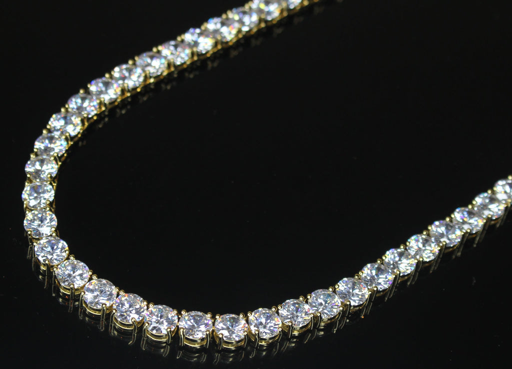 8mm MASSIVE XXL Tennis Chain 152ct Lab Sim VVS1 Diamond Necklace Gold