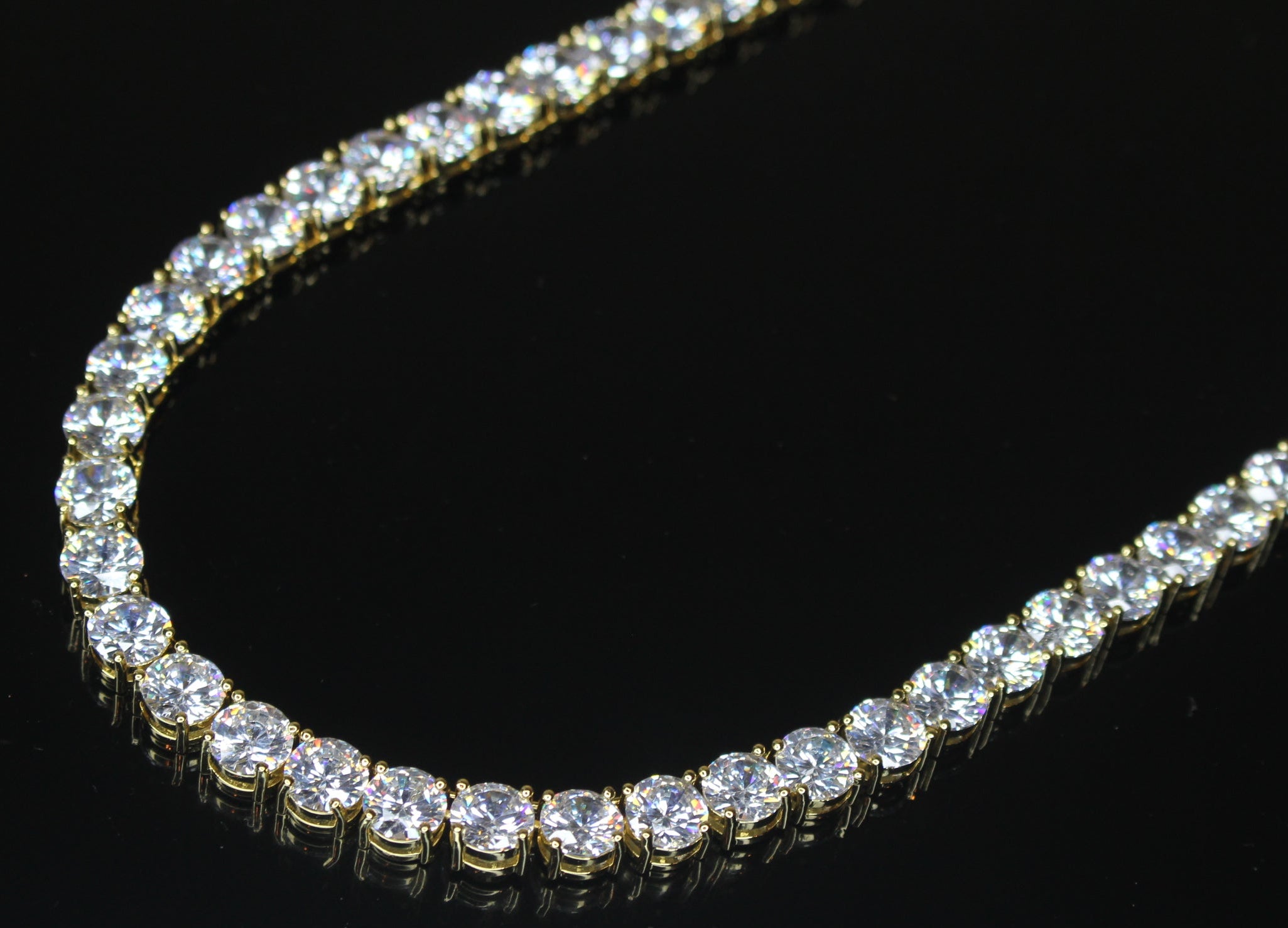 8mm MASSIVE XXL Tennis Chain 152ct Lab Sim VVS1 Diamond Necklace Gold