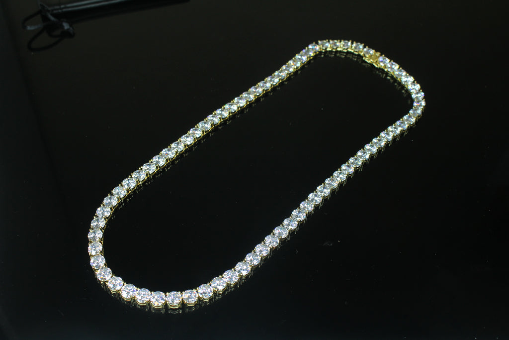 8mm MASSIVE XXL Tennis Chain 152ct Lab Sim VVS1 Diamond Necklace Gold