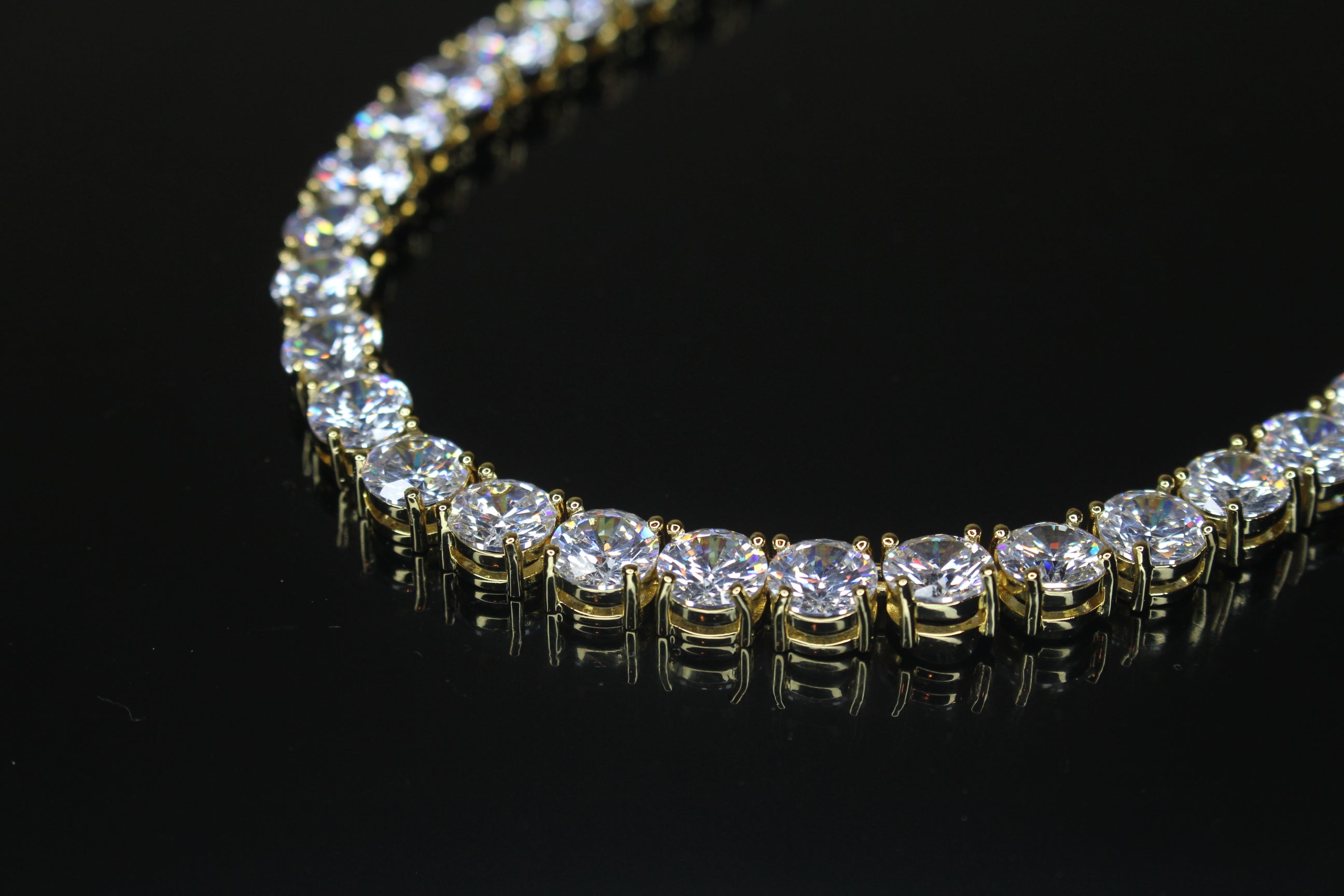 8mm MASSIVE XXL Tennis Chain 152ct Lab Sim VVS1 Diamond Necklace Gold