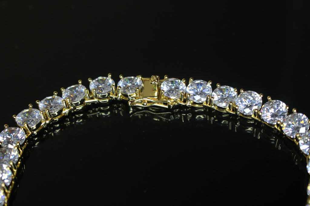 8mm MASSIVE XXL Tennis Chain 152ct Lab Sim VVS1 Diamond Necklace Gold