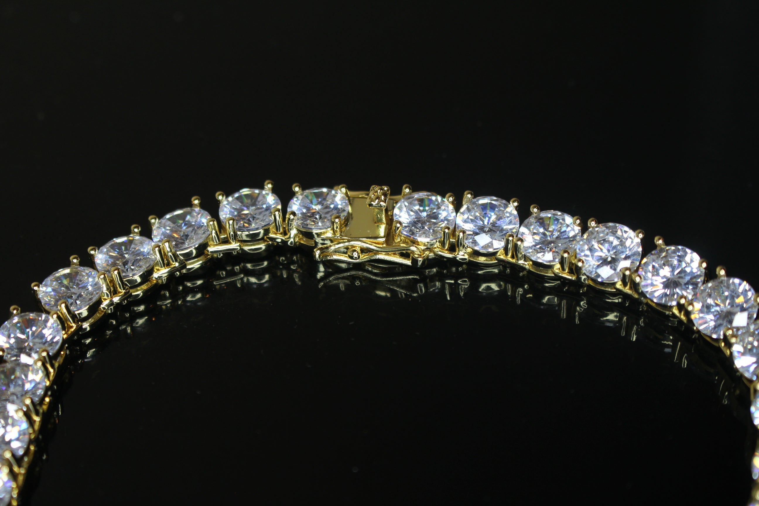 8mm MASSIVE XXL Tennis Chain 152ct Lab Sim VVS1 Diamond Necklace Gold