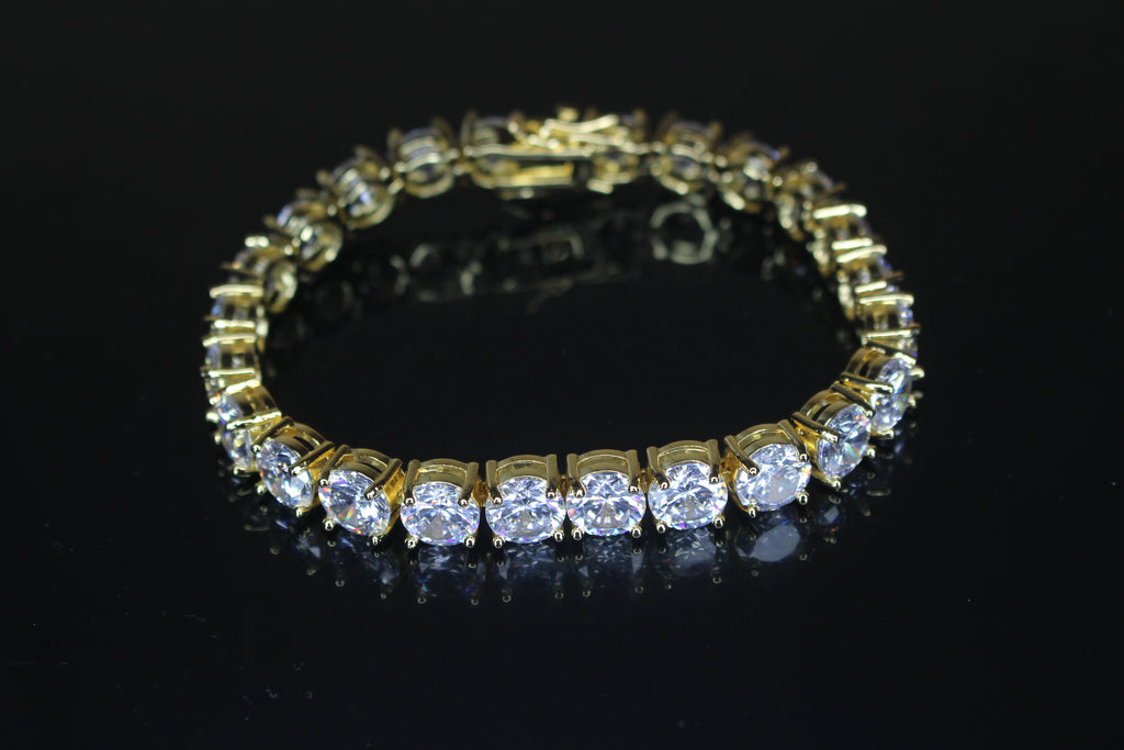 8mm MASSIVE XXL Tennis Bracelet 48ct Lab Sim VVS Diamonds GOLD