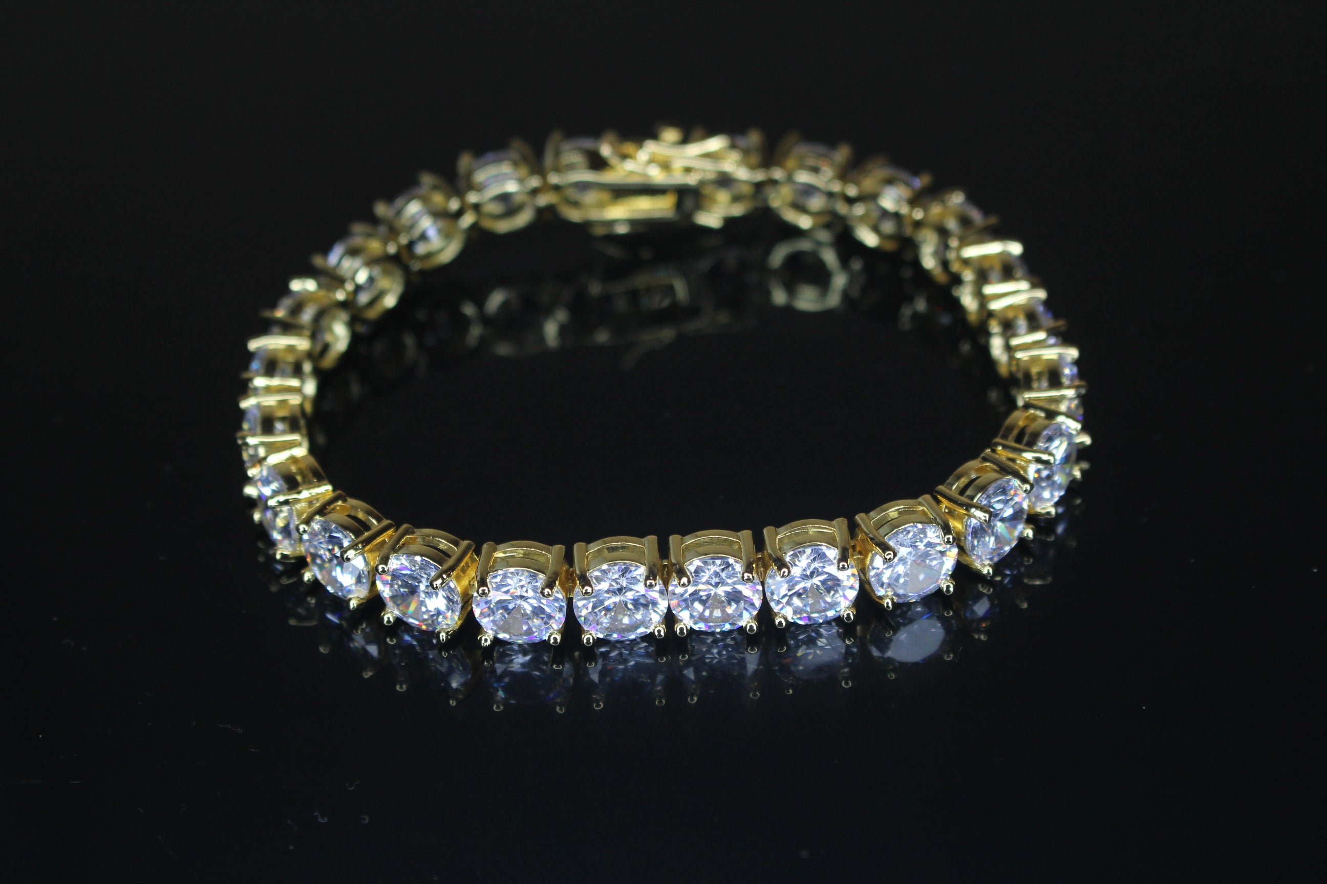 8mm MASSIVE XXL Tennis Bracelet 48ct Lab Sim VVS Diamonds GOLD