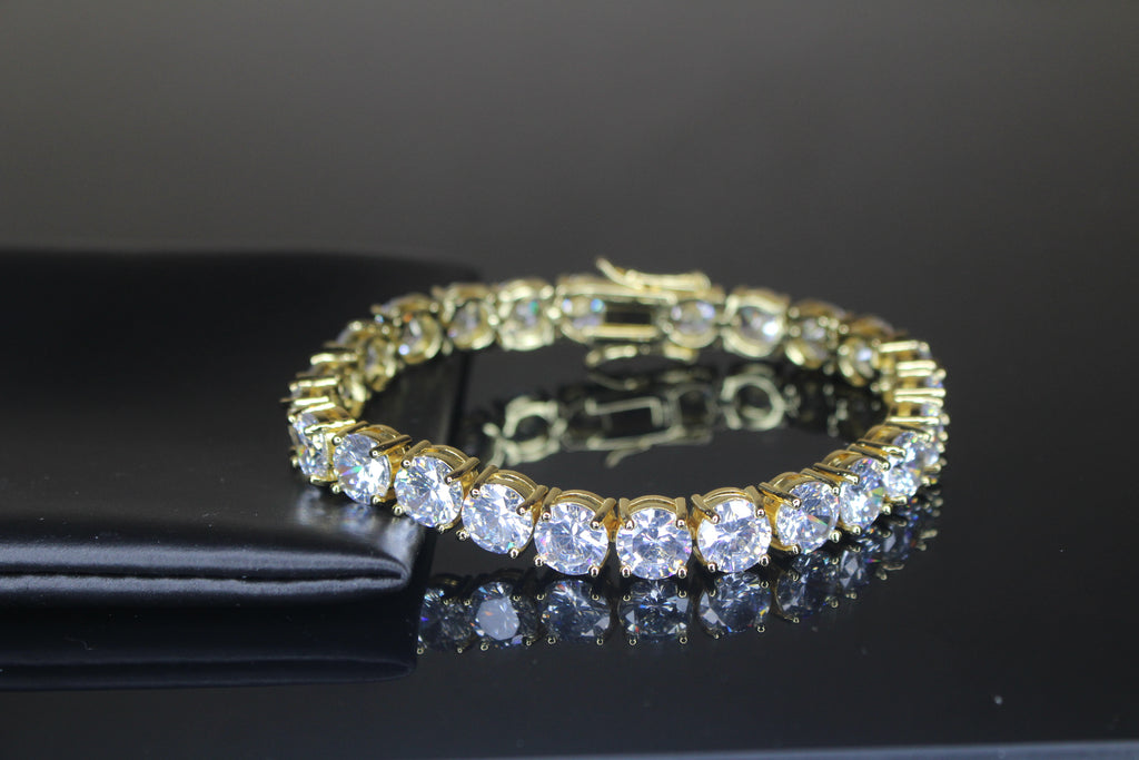 8mm MASSIVE XXL Tennis Bracelet 48ct Lab Sim VVS Diamonds GOLD
