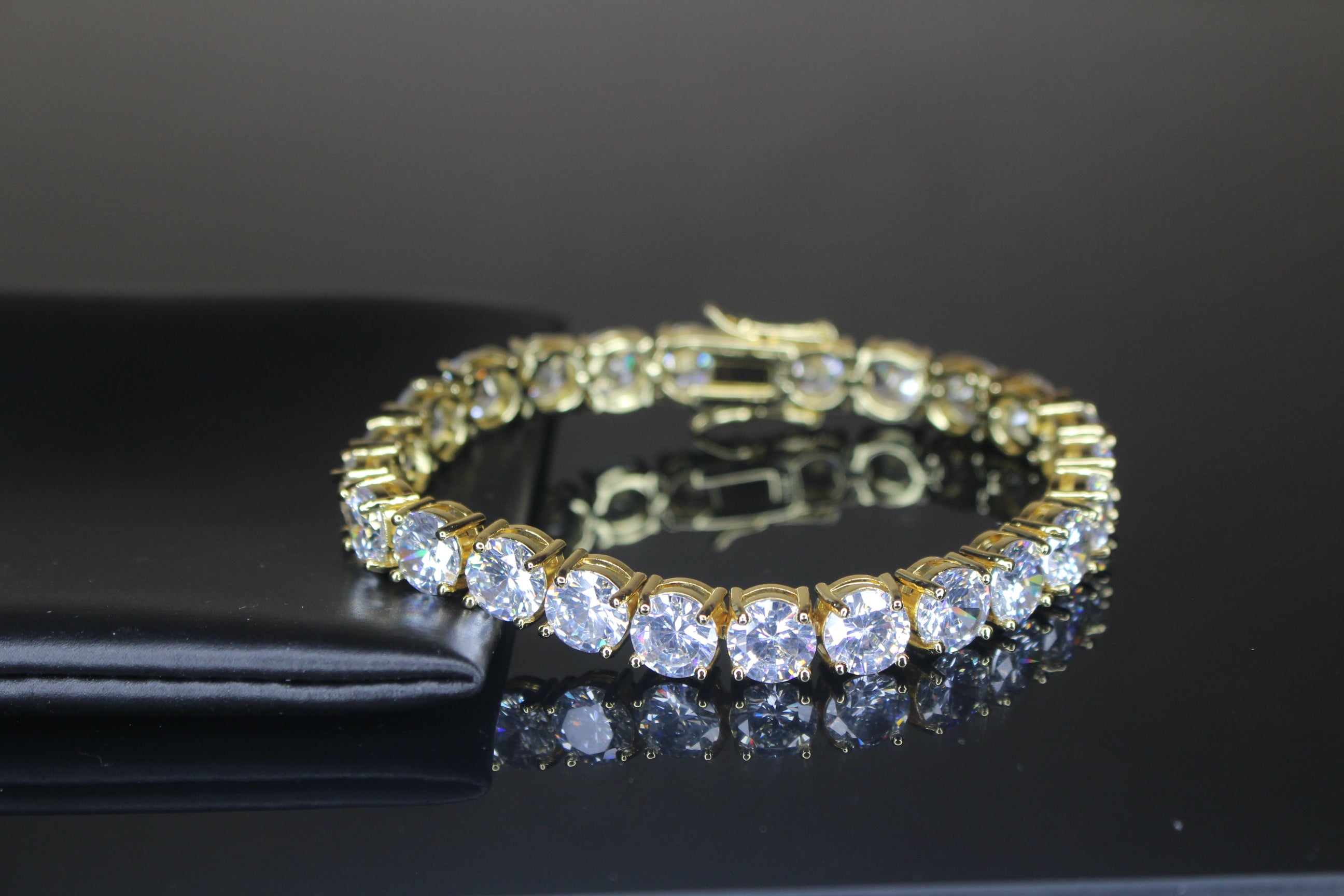 8mm MASSIVE XXL Tennis Bracelet 48ct Lab Sim VVS Diamonds GOLD