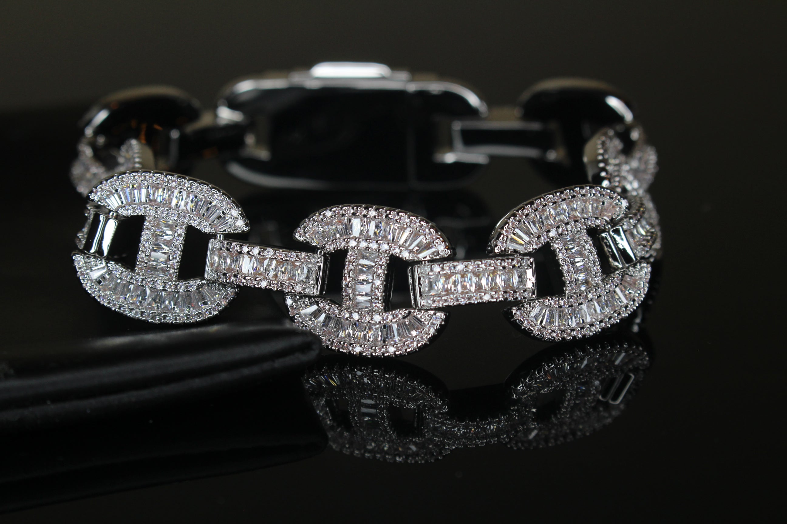 MASSIVE 14mm MARINER Bracelet 18.6ct BAGUETTES Lab Sim VVS1 Diamond 58g HEAVY