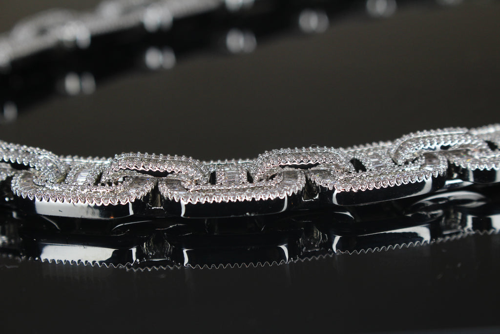 14mm Mariner Chain 82ct BAGUETTE Lab Sim VVS1 Diamond