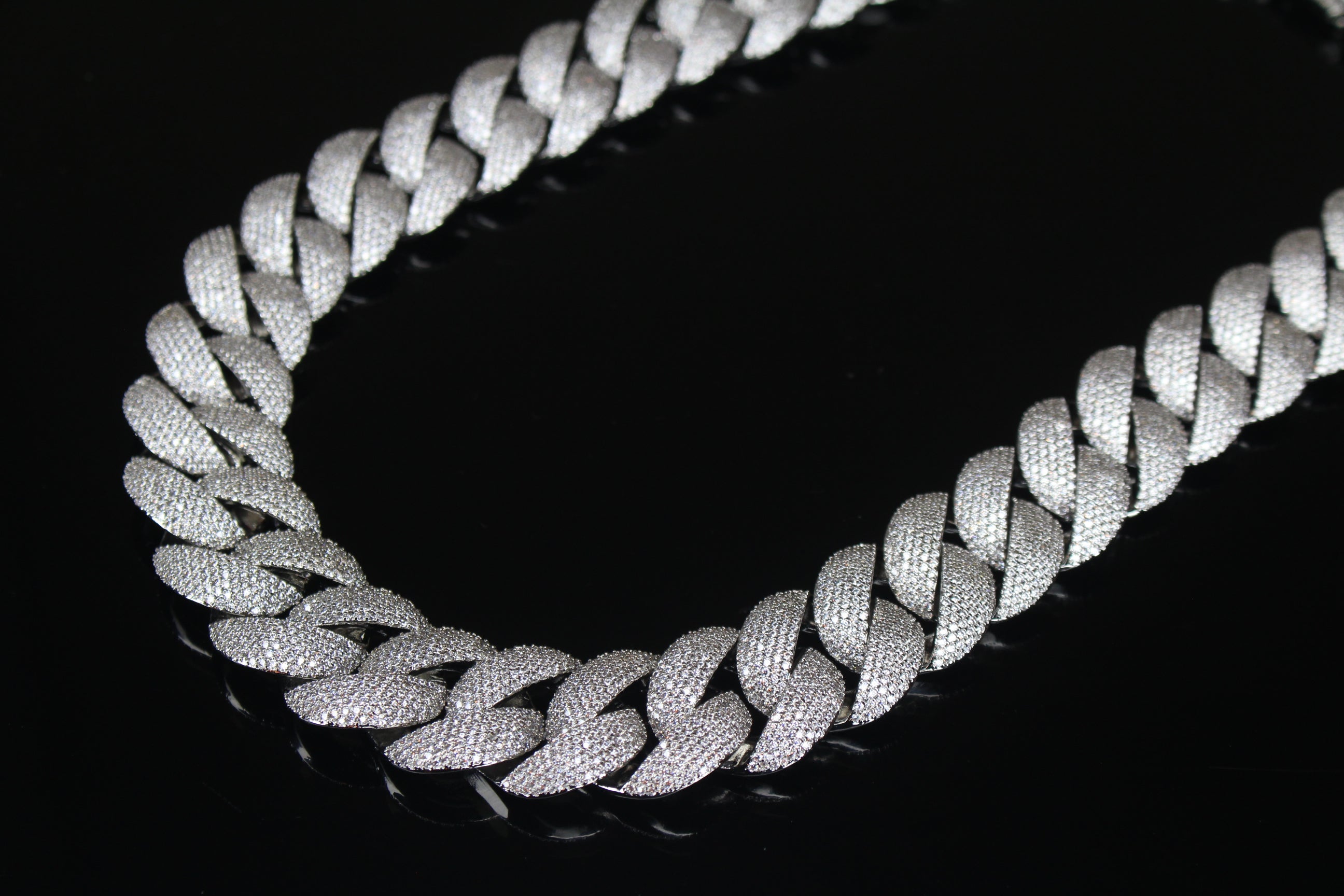 24mm Cuban Miami 186ct Lab Sim VVS1 Diamond Necklace