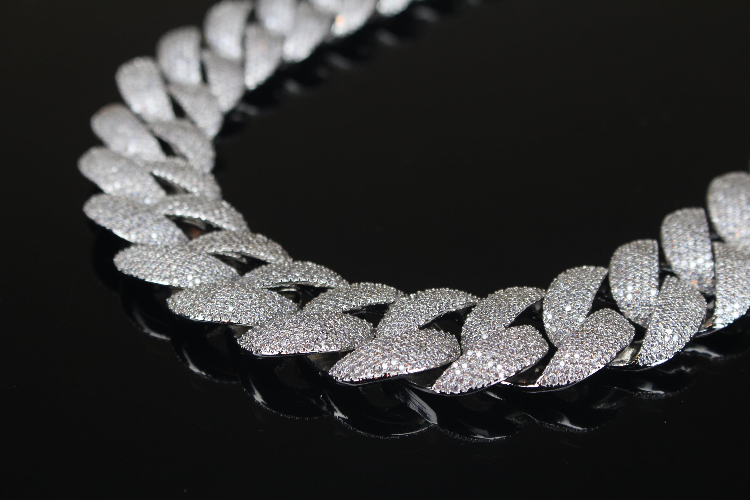24mm Cuban Miami 186ct Lab Sim VVS1 Diamond Necklace