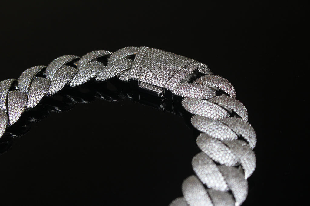 24mm Cuban Miami 186ct Lab Sim VVS1 Diamond Necklace