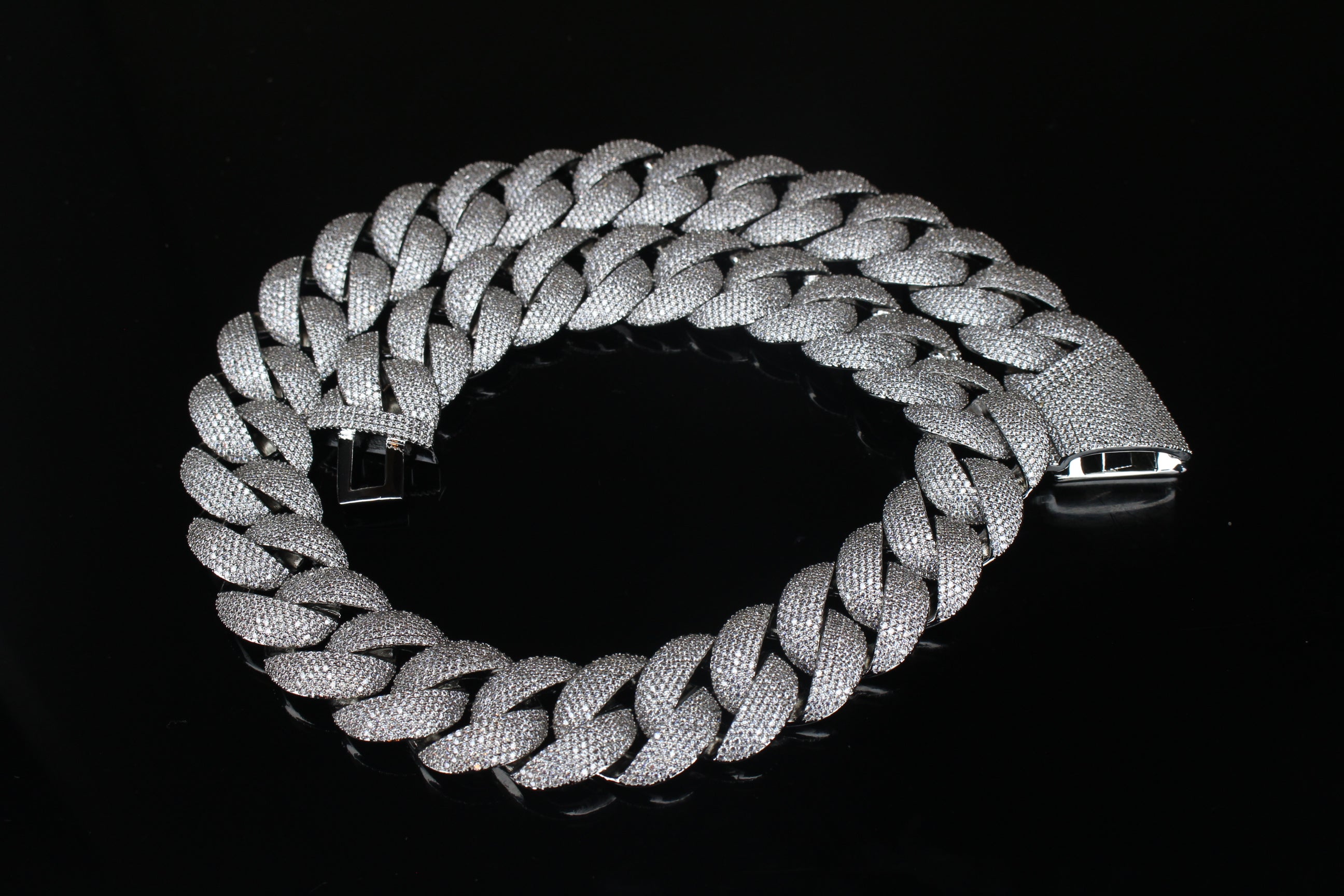 24mm Cuban Miami 186ct Lab Sim VVS1 Diamond Necklace