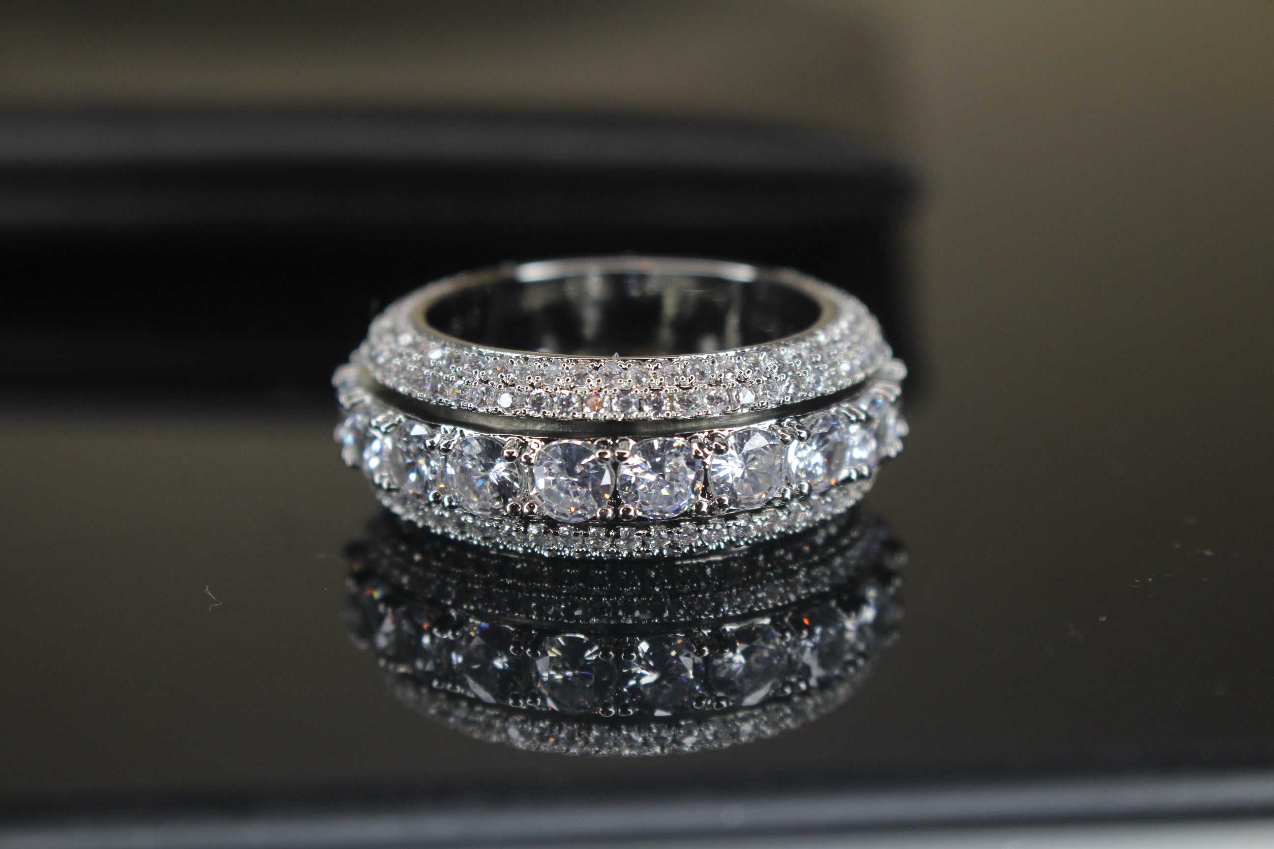 ETERNITY SPINNER 10ct Lab Sim VVS1 Diamond Ring