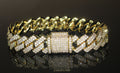 Gold and diamond bracelet on a black background