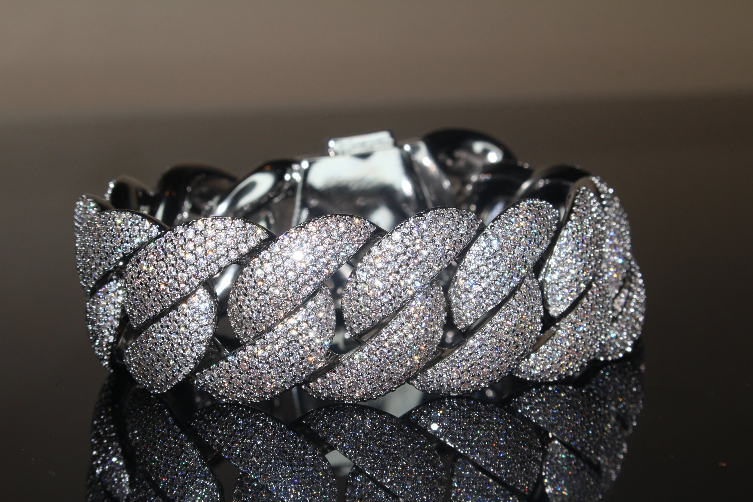 24mm XXL Cuban Miami 68.2ctw Lab Sim VVS1 Diamonds Bracelet
