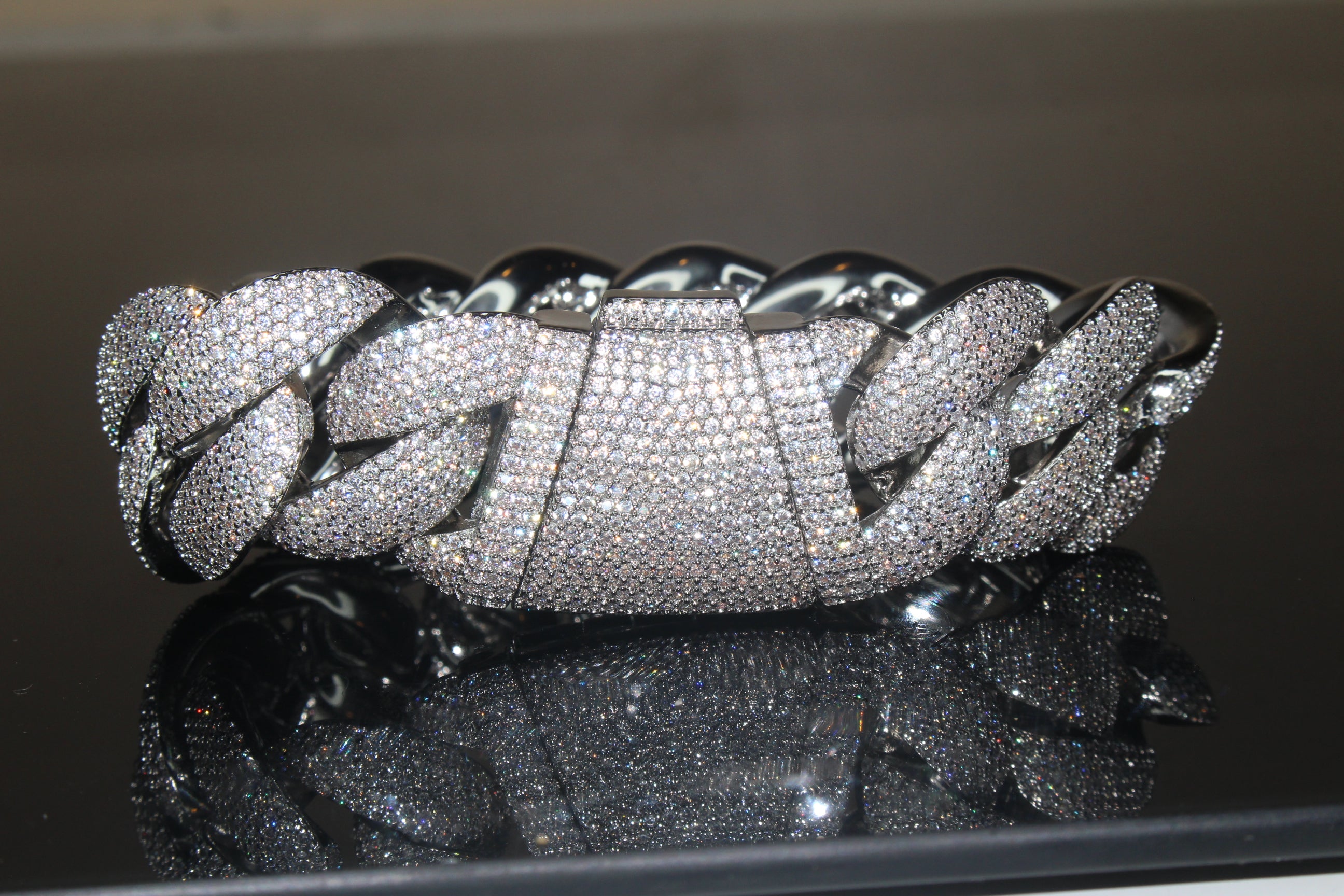 24mm XXL Cuban Miami 68.2ctw Lab Sim VVS1 Diamonds Bracelet