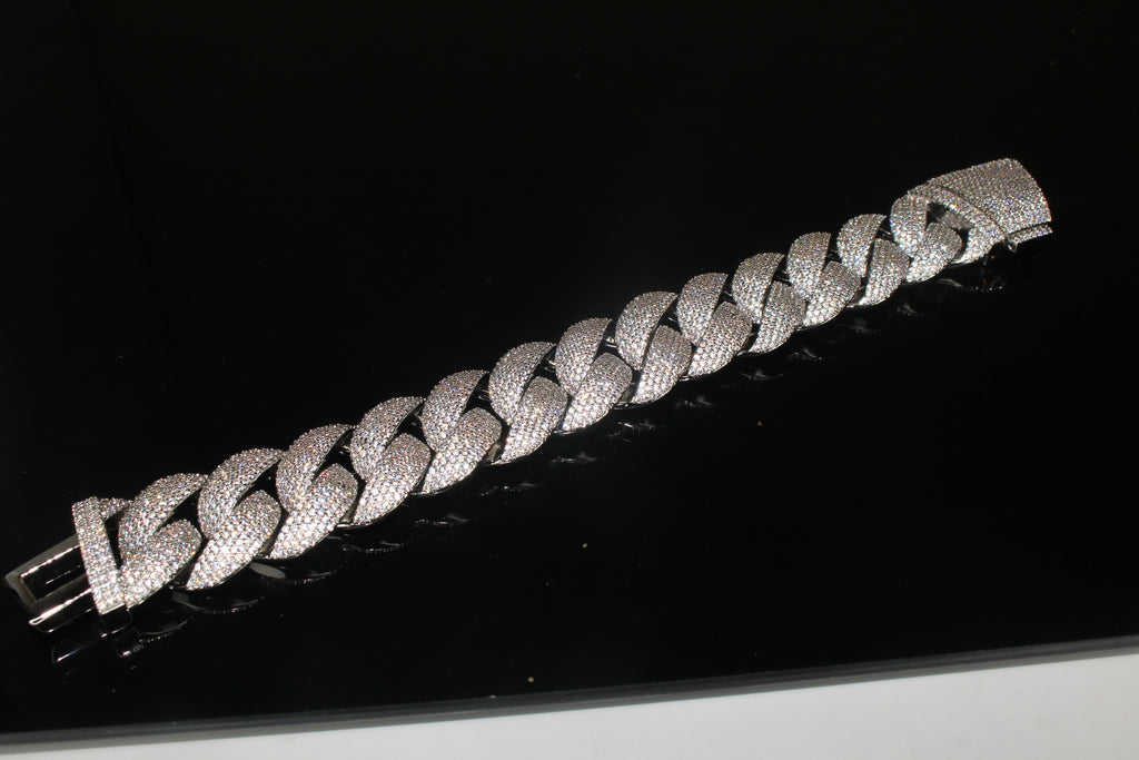 24mm XXL Cuban Miami 68.2ctw Lab Sim VVS1 Diamonds Bracelet