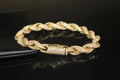 8mm Rope Chain 12.6ctw Lab Sim VVS1 Diamond Bracelet - Gold