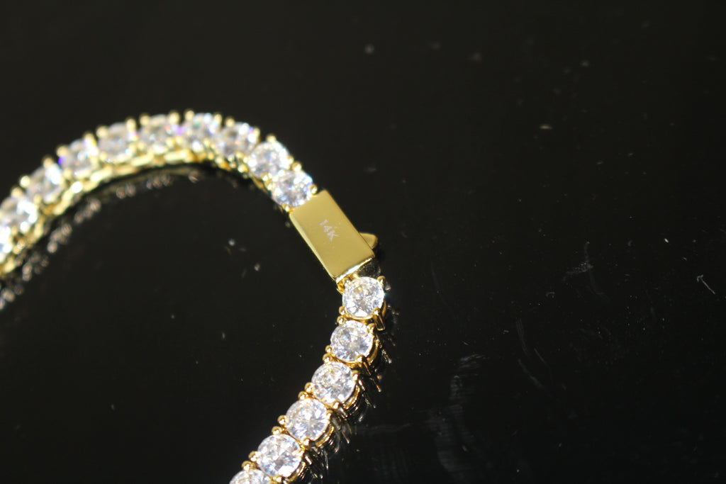 4mm Tennis Chain 70ct Lab Sim VVS1 Diamond Necklace - Gold