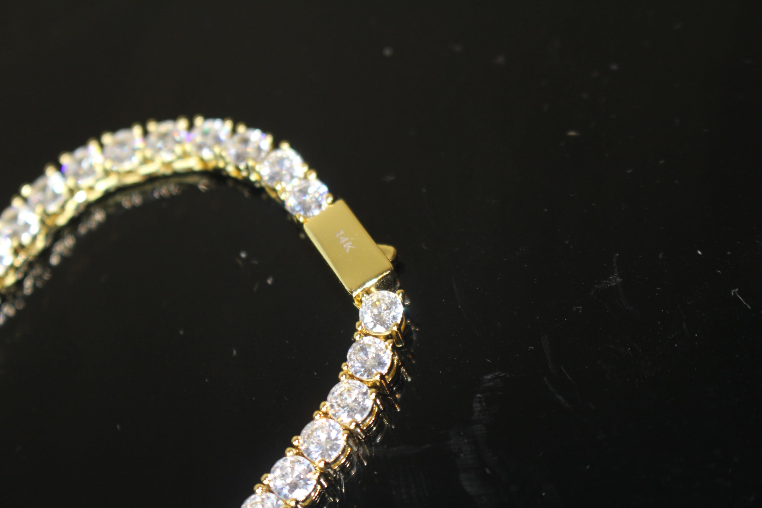 4mm Tennis Chain 70ct Lab Sim VVS1 Diamond Necklace - Gold