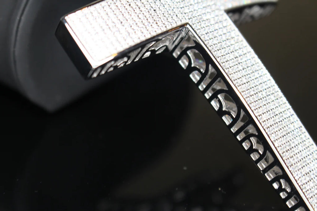 XL CROSS MASSIVE Pendant 12.6ct Lab Sim VVS1 Diamonds - 925 STERLING SILVER