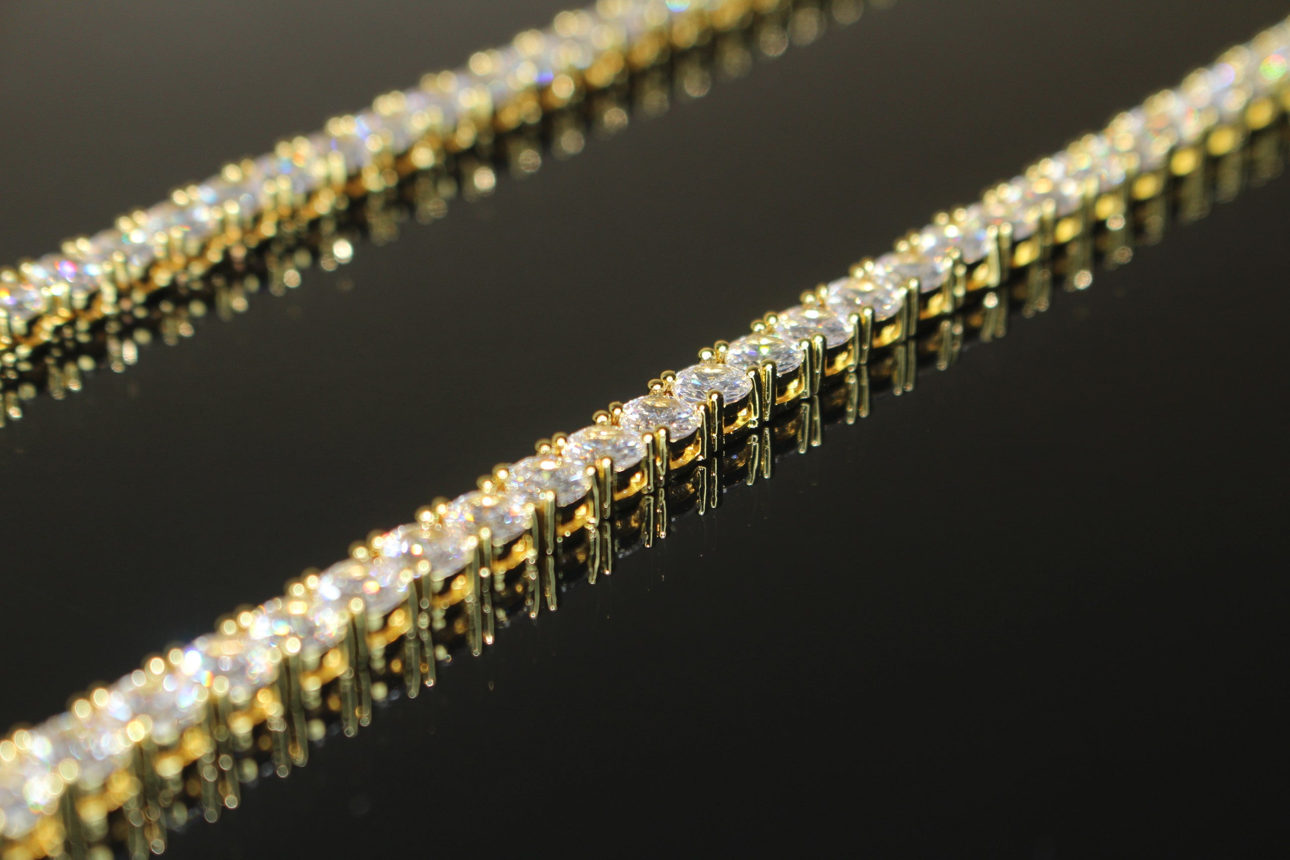 5mm Tennis Chain 100ct Lab Sim VVS1 Diamond Necklace - Gold