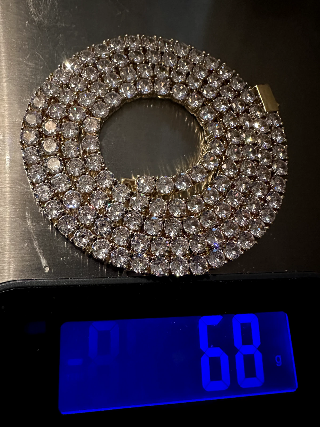 5mm Tennis Chain 100ct Lab Sim VVS1 Diamond Necklace - 14k Gold Vermeil