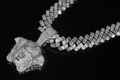 XXL MEDUSA VERSACE 19mm Cuban Miami Prong BAGUETTE 124ct Lab Sim VVS1 Diamond Necklace SET