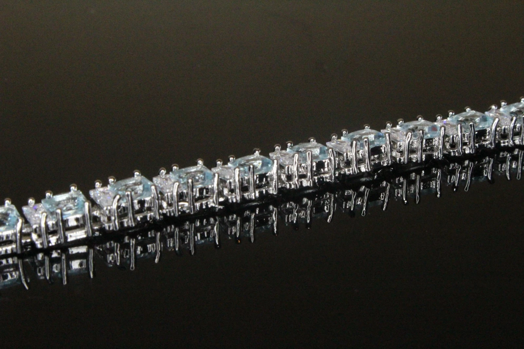 4mm Tennis 12ctw Lab Sim VVS1 Diamond BRACELET Sky Blue