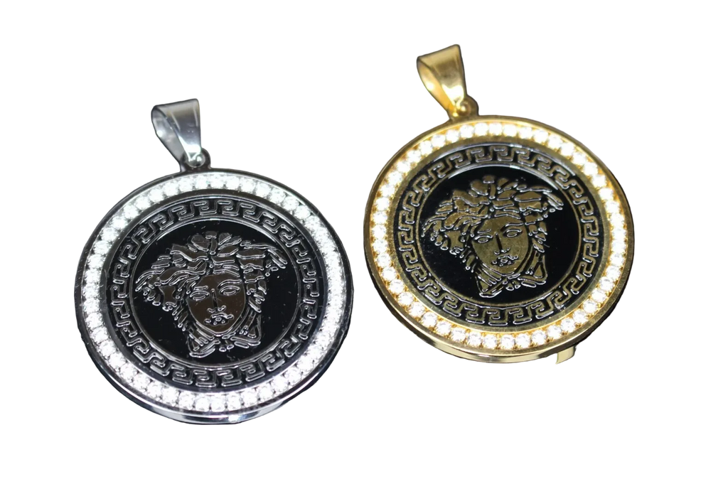MEDUSA MEDALLION Pendant 5.2ct VVS1 Lab Sim Diamond