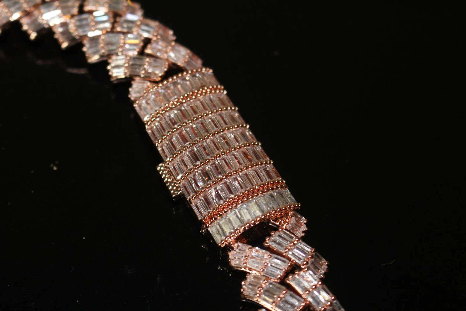 XXL MEDUSA VERSACE 19mm Cuban Miami Prong BAGUETTE 124ct Lab Sim VVS1 Diamond Necklace SET - ROSE GOLD