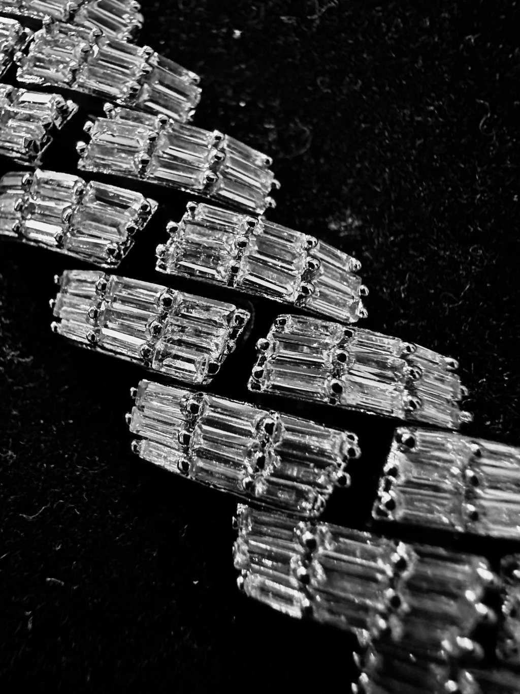 19mm Cuban Prong BAGUETTE 179ct Lab Sim VVS1 Diamond Necklace
