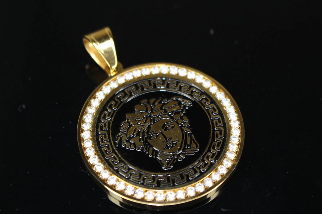MEDUSA MEDALLION Pendant 5.2ct VVS1 Lab Sim Diamond