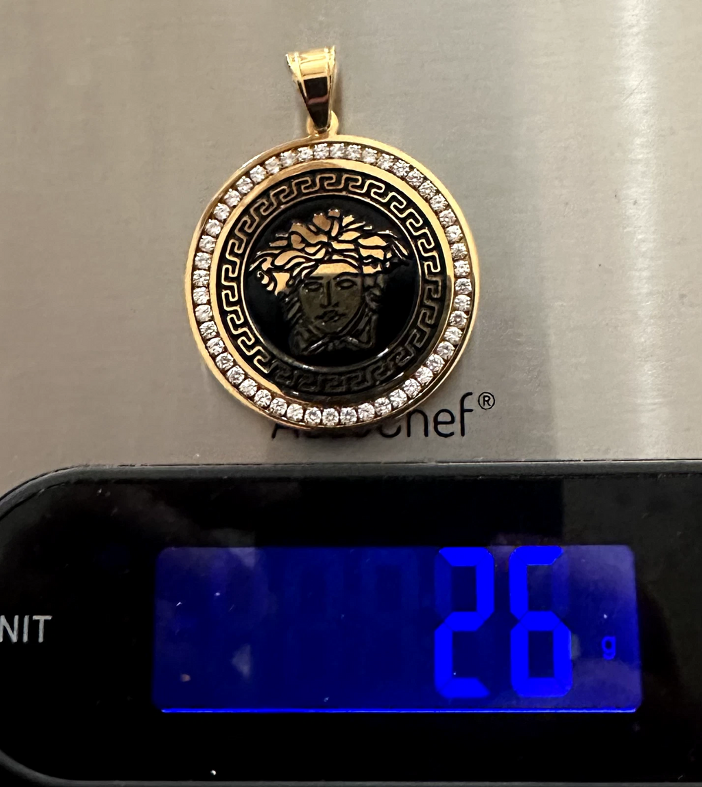 MEDUSA MEDALLION Pendant 5.2ct VVS1 Lab Sim Diamond