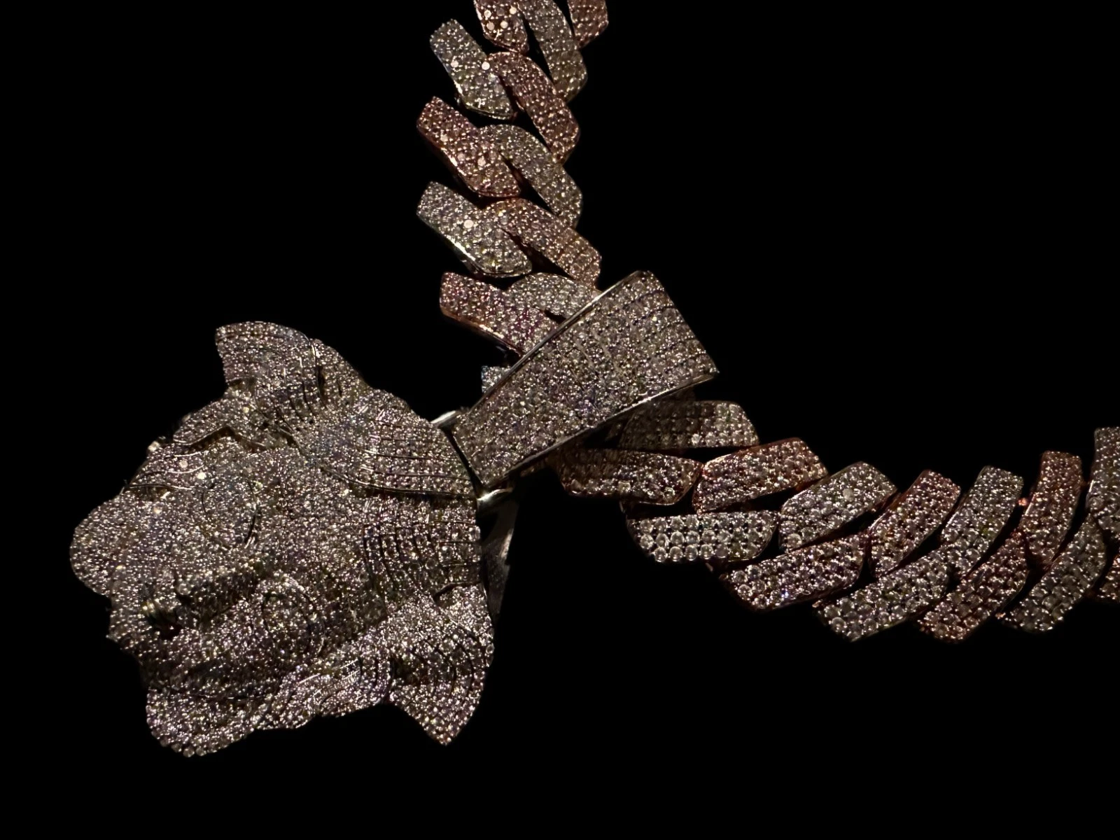 XXL MEDUSA VERSACE 20mm Cuban Miami Prong 186ct Lab Sim VVS1 Diamond Necklace SET - Rose Gold
