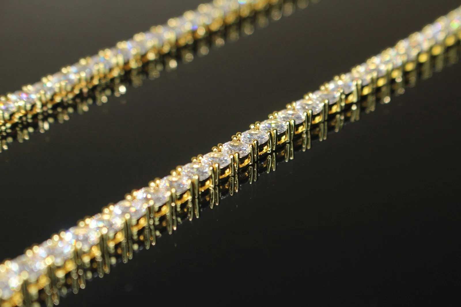5mm Tennis Chain 100ct Lab Sim VVS1 Diamond Necklace - 14k Gold Vermeil