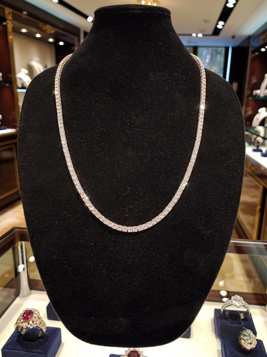 5mm Tennis Chain 100ct Lab Sim VVS1 Diamond Necklace - 14k Gold Vermeil