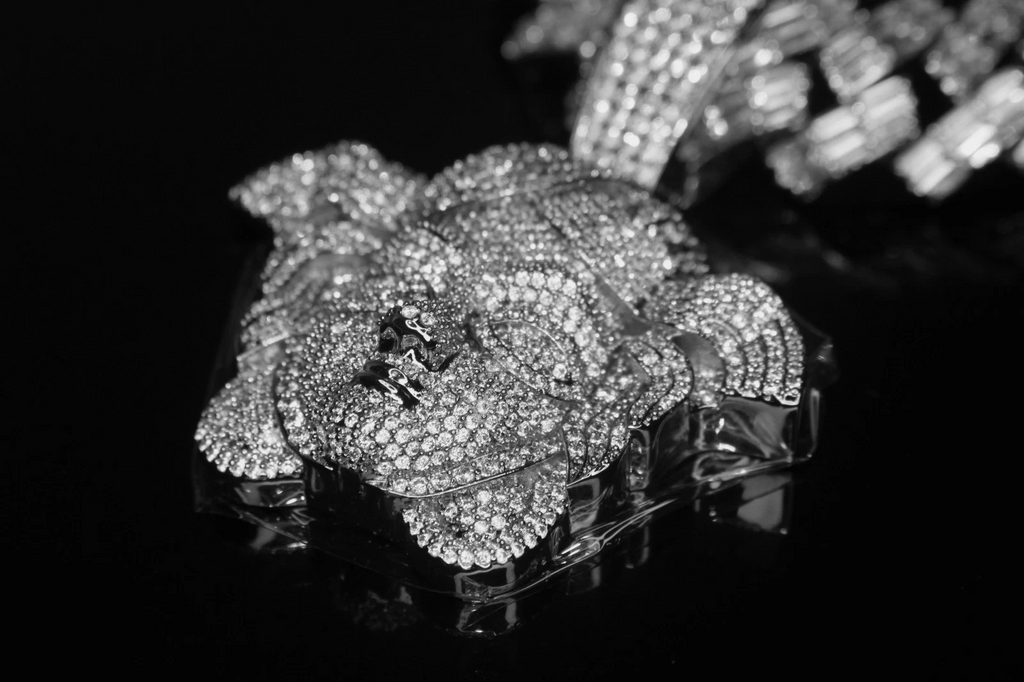 XXL MEDUSA VERSACE 19mm Cuban Miami Prong BAGUETTE 124ct Lab Sim VVS1 Diamond Necklace SET