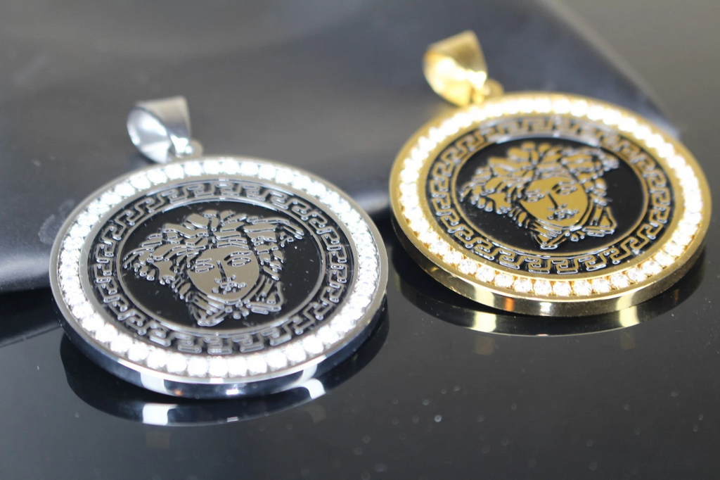 MEDUSA MEDALLION Pendant 5.2ct VVS1 Lab Sim Diamond