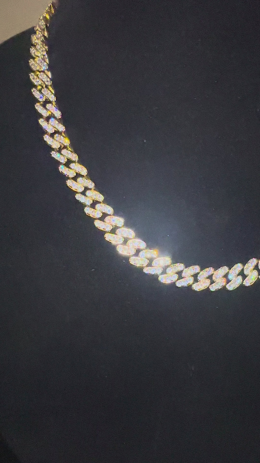 12mm Cuban Miami 62.8ctw Lab Sim VVS1 Diamonds Necklace - Gold