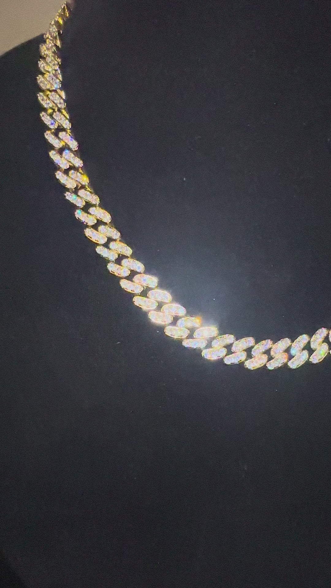 12mm Cuban Miami 62.8ctw Lab Sim VVS1 Diamonds Necklace - Gold
