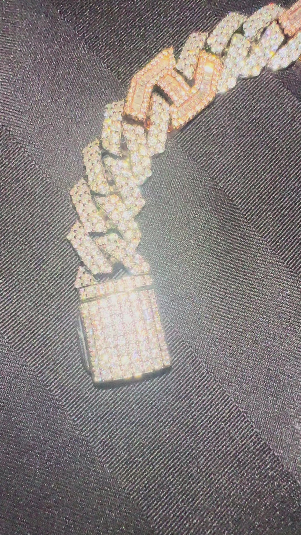 14mm FIGARUCCI 18.2ctw Lab Sim VVS1 Diamonds Bracelet -White/Rose 2-Tone