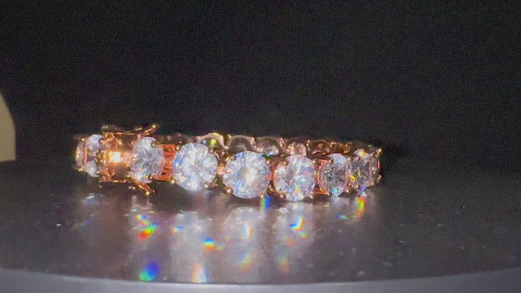 8mm MASSIVE XXL Tennis Bracelet 48ct Lab Sim VVS Diamonds ROSE GOLD