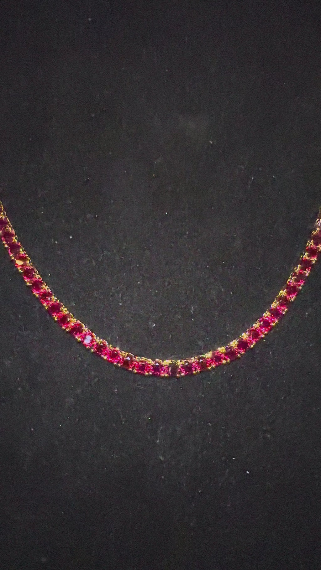 4mm Tennis Chain 70ct Lab Sim VVS1 Diamond Gemstone Necklace GOLD - RUBY RED
