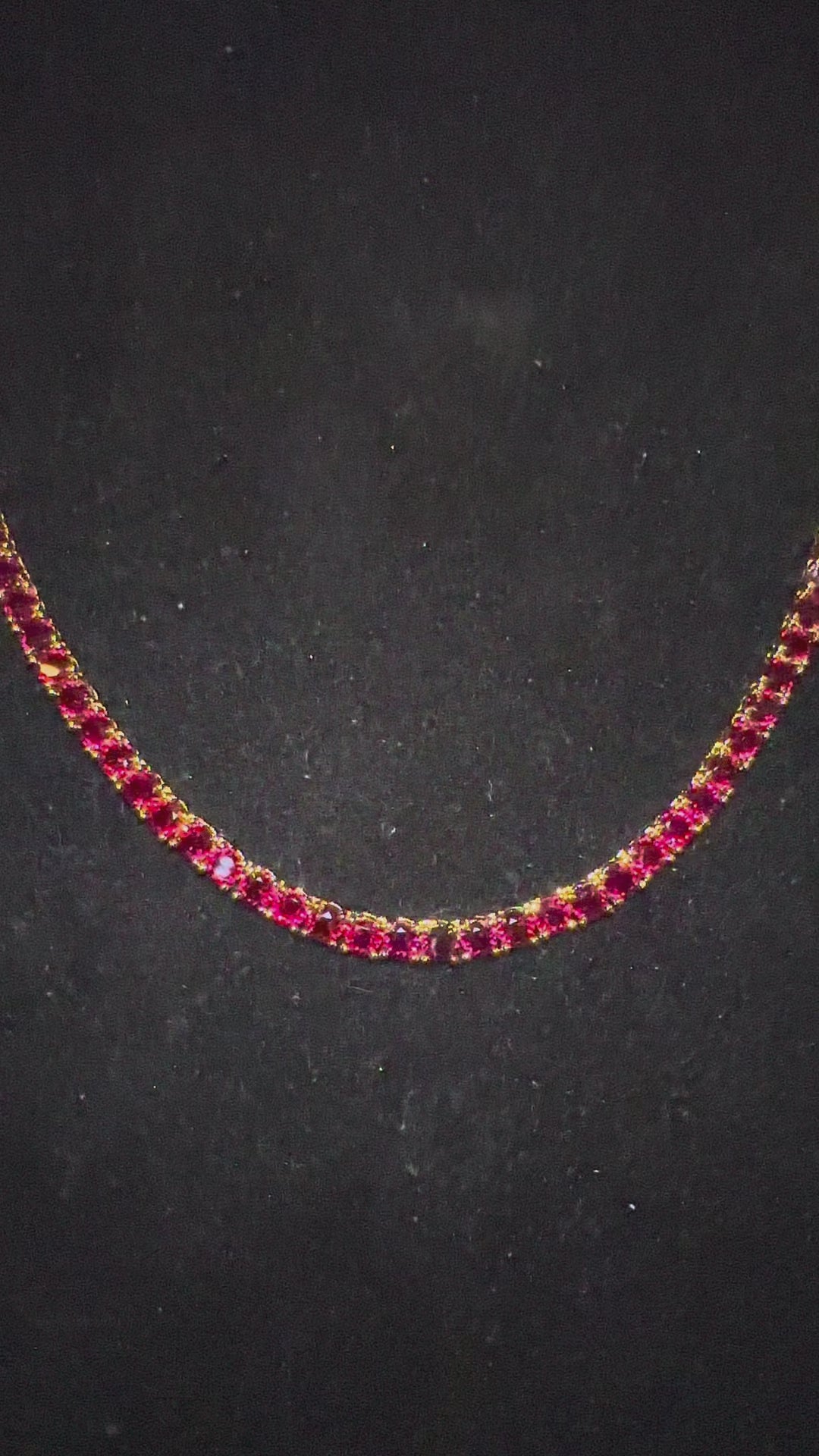 4mm Tennis Chain 70ct Lab Sim VVS1 Diamond Gemstone Necklace GOLD - RUBY RED