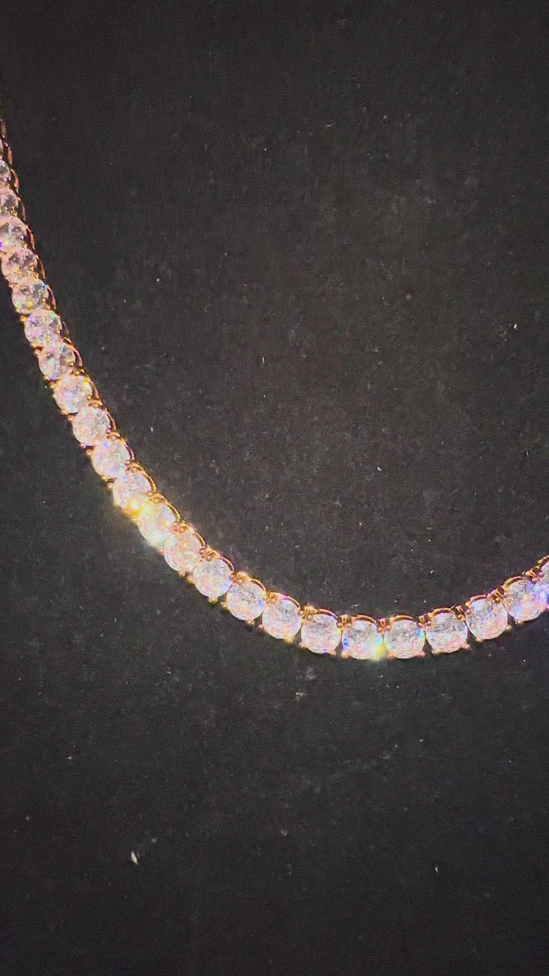 6mm Tennis Chain 130ct Lab Sim VVS1 Diamond Necklace - Rose Gold