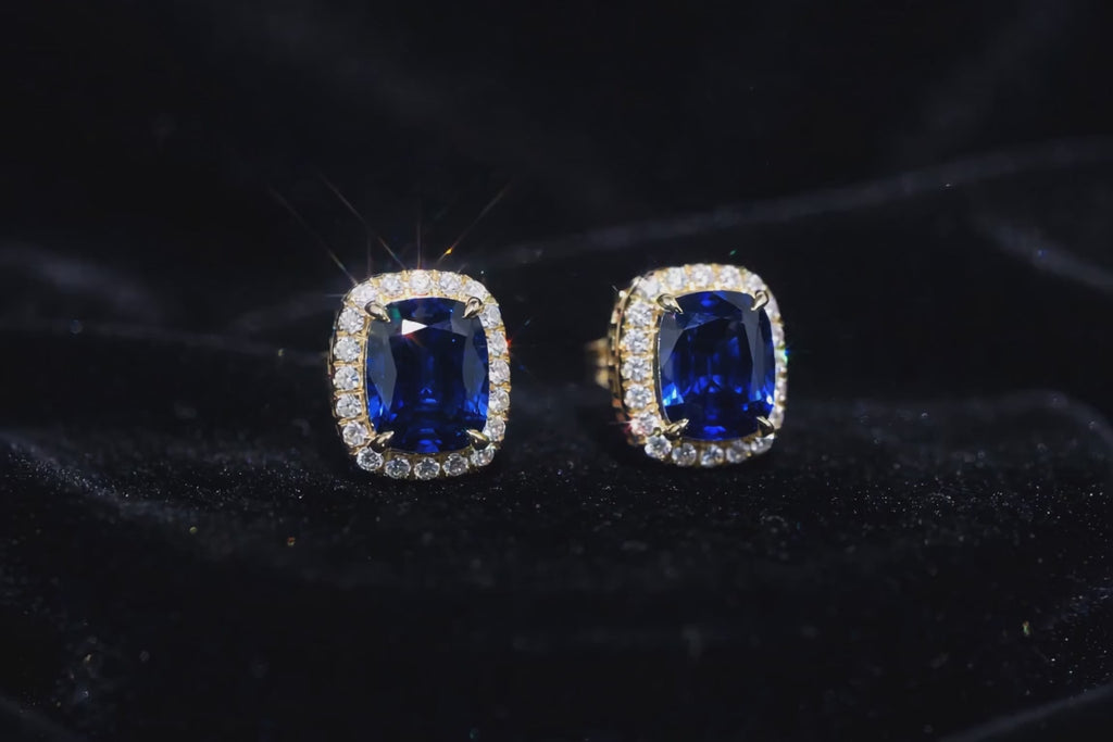 4ct Lab Sim VVS1 Diamonds Earrings set Gemstone- Gold