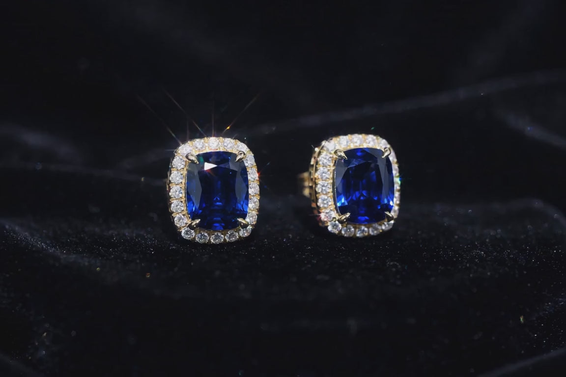 4ct Lab Sim VVS1 Diamonds Earrings set Gemstone- Gold